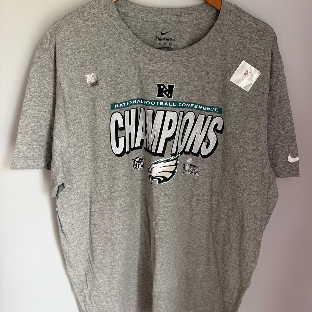 Nike Philadelphia Eagles NFC Champions T Shirt XXL NFL Gray Tee